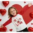 thumbnail image 2 of Little Hand Valentine Baby Tee Girls Cotton Pink Love Heart Pattern Girls Shirts 4T 2Pcs, 2 of 7