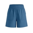 thumbnail image 4 of Fashion Plus Size Shorts for Womens Summer Casual Cotton and Linen Solid Color Shorts Lightweight High Waist Pockets Shorts, 4 of 6