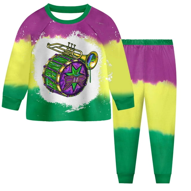 2 Piece Pyjamas Set For Boys And Girls T Shirt And Pants Outfit For Kids Carnival Party