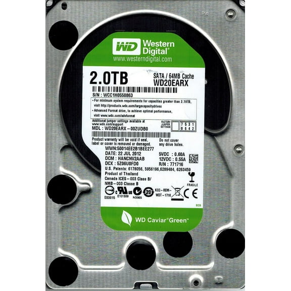 Western Digital WD20EARX-00ZUDB0 2TB DCM: HANCNV2AAB