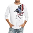 thumbnail image 1 of Men's Solid Color Round Neck Three Quarter Sleeve Top T-shirtXL, 1 of 4
