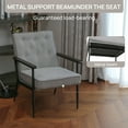 thumbnail image 3 of Accent Sofa Chair Fabric Accent Chair Metal Tapered Leg Modern Comfy Decorative Single Sofa with Arm Side Chair Slipper Chairs for Living Room Club Leisure Sofa Upholstered Sofa Chairs, Light Grey, 3 of 7