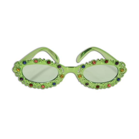 Party Central Pack of 6 Green and Red Jeweled Garden Flower Party Eyeglasses Costume Accessories -