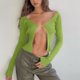thumbnail image 1 of Cárdigan sexy para mujer Color sólido Moda cómoda Cuello en V Suéter delgado Tops Fridja  po4606, 1 of 9