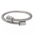 thumbnail image 2 of HOOUN Bracelet Manchette en Acier Inoxydable Argenté pour Hommes Punk Rétro Bijou Cadeau, 2 of 3