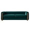 thumbnail image 2 of Chesterfield Velvet Sofa Upholstered Couch with Removable Cushions and Gold Metal Legs, for Living Room Office Apartment, 2 of 10