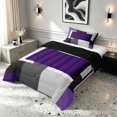 thumbnail image 2 of Manfei Abstract Geometric Twin Comforter Sets, Purple Gray Black WhiteSquare Bedding Set, Black Reversible 2-Piece, 1 Comforter and 1 Pillowcase, 2 of 6