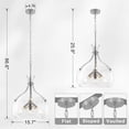 thumbnail image 3 of Candelabro ZLNIDJIA de 15,7 pulgadas, vidrio industrial, 3 luces, níquel cepillado, 3 of 7