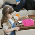 thumbnail image 5 of Pozyie Locking Steel Mini Cash Box with Removable Coin Tray and Key Lock for Kids,4.92" x 3.74" x 2.37",Pink, 5 of 7