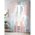 thumbnail image 4 of Sheer Curtains 108 Inches Long 2 Panels Set for Living Room, Jellyfish Coastal Semi Sheer Curtains for Windows, Teal Red Coral Starfish Voile Window Treatments Rod Pocket Curtain, 4 of 7