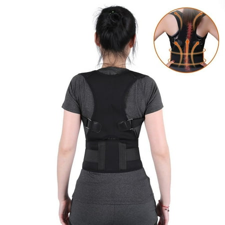Lumbar Back Brace Posture Corrector Belt, Prevents Slouching Sit Work, Lower and Upper Adjustable Support Band Relieve Neck Spine Pain Thoracic Pressure (Best Support For Lower Back Pain)
