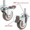 thumbnail image 5 of Ruedas giratorias de 25 mm con freno, 4 piezas, vástago M6 × 15 mm, para muebles, carros y camas, capacidad de 15 kg por rueda, 5 of 5