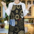 thumbnail image 6 of Black Gothic Sun Moon Pattern Apron-Garden Aprons for Women with Pockets-Cotton Linen Waterproof Kitchen Cooking Gardening Aprons Adjustable for Kitchen,Cooking,BBQ and Salon 33x27 Inch, 6 of 7