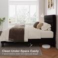 thumbnail image 6 of Virans Linen King Size Platform Bed Frame with Tufted Button Headboard,Upholstered Bed with Wood Slat Support,No Box Spring,Noise Free,Easy Assembly,Black, 6 of 9