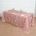 thumbnail image 6 of Efavormart 90"x156" Rectangle Leaf Petal Taffeta Tablecloth - Decorative 3D Leaf Ruffle Table Cover for Forest Party, Wedding, Event, Dessert Tables - Dusty Rose, 6 of 11