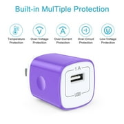 Micro USB Cable with Android Charger, Hootek 6FT USB A to micro cable High Speed Fast Charging Cable, usb cable micro with USB Wall Charger Fast Charger Adapter Plug, android charger block, Purple