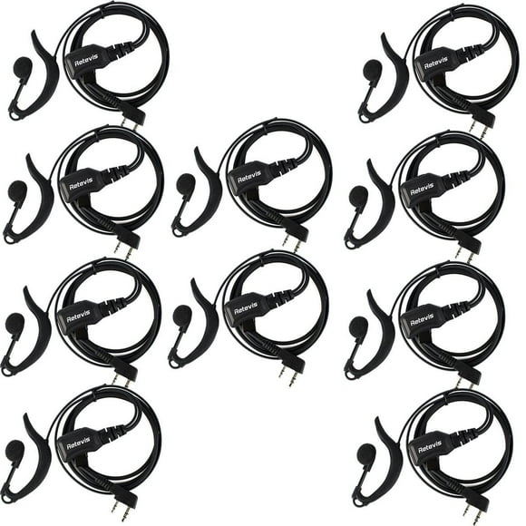 Retevis Walkie Talkie Earpiece with Mic,Volume Adjust,G Shape, for RT22 RT68 RT21 H-777 H-777S RT86,Compatible with Baofeng UV-5R 888S pxto