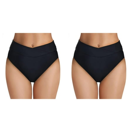 2 Pack Women High Waisted Bikini Cute Bikinis for Women Sunflower Bottoms High Cut Swim Swimwear Swimsuit Women Bottom Full Coverage Swimsuit Bottom Sports Yoga