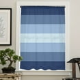 thumbnail image 4 of Navy Blue Ombre Semi Sheer Curtains Drapes for Living Room, Bedroom, French Doors Window 96 Inches Long, Gradient Navy Blue Woods Farmhouse Rod Pocket Chiffon Curtain Drapery Voile Draperies Panel, 4 of 6