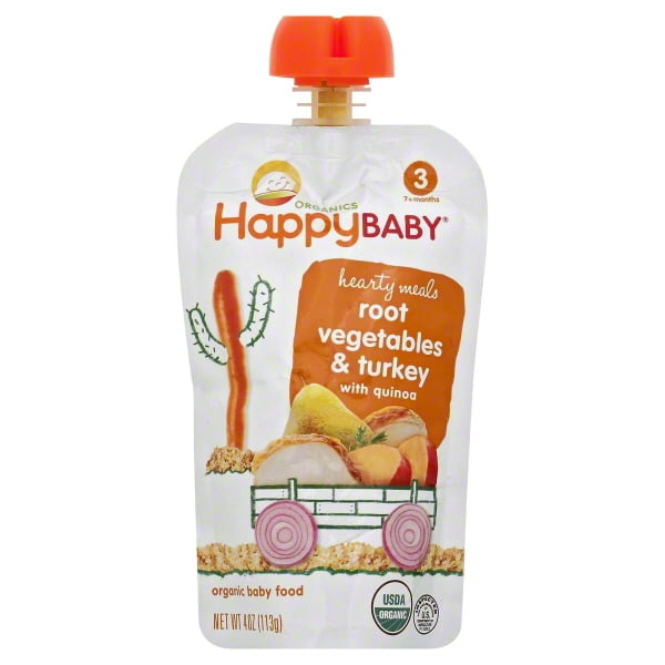 happy baby hearty meals harvest vegetables & chicken with quinoa stage 3 organic baby food