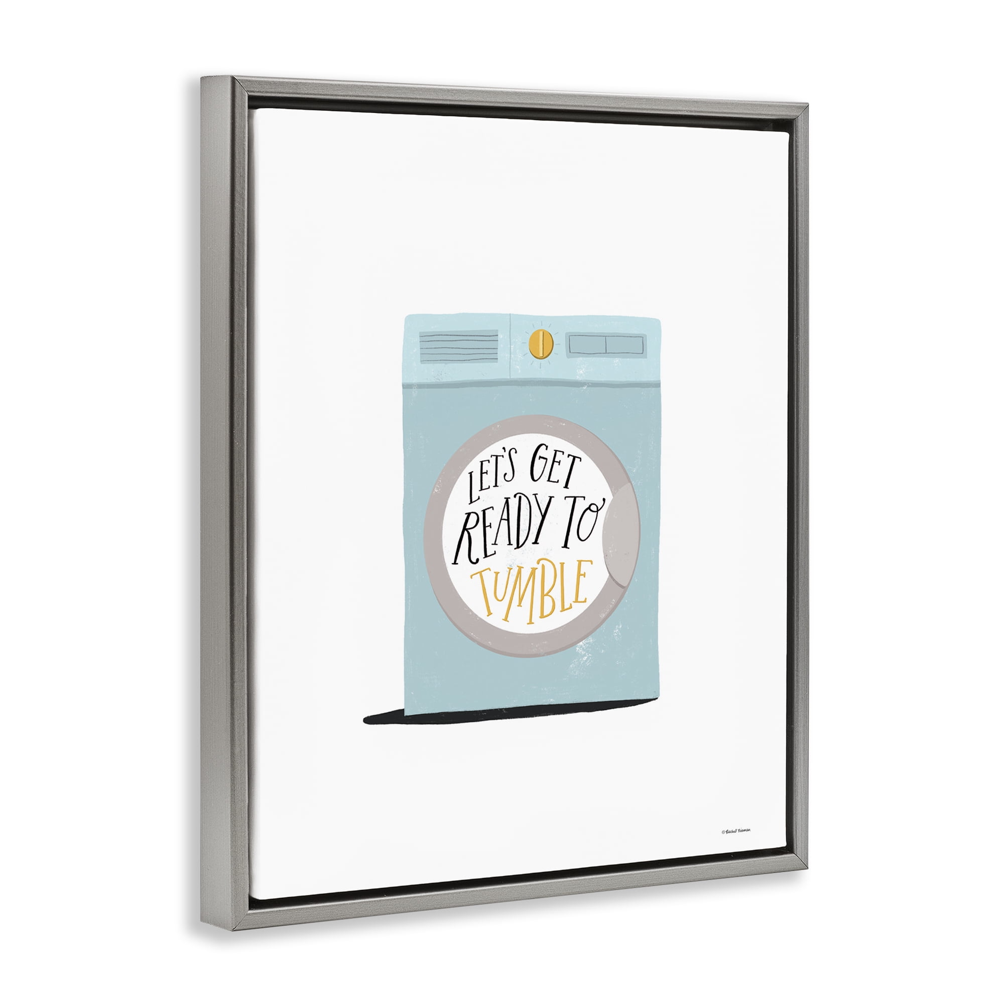 Stupell Industries Ready to Tumble Laundry Typography Painting Gray Floater Framed Art Print Wall Art, 25 x 31