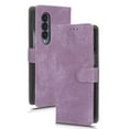 thumbnail image 5 of Wallet Case for Samsung Z Fold 3,Card Slots[RFID Blocking],Durable Flip Folio Kickstand Magnetic Closure Retro Premium Leather Wallet Wrist Strap Shockproof Case for Samsung Galaxy Z Fold 3, Purple, 5 of 8