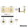 thumbnail image 4 of LIGHTINN Brushed Brass Bathroom Vanity Light, Lights Fixtures over Mirror, Modern Wall Sconce with Clear Globe Glass Shades for Bathroom Vanity Porch Living Room 2-Light, 4 of 4