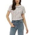 thumbnail image 1 of INSPIRE CHIC Chemisier d'Été pour Femme à Col Peter Pan, Boutonné à l'Avant, Blouse Vintage à Motif Floral, Haut TG Rose, 1 of 6