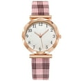thumbnail image 1 of Iumwxz Ladies Retro Fashion Luminous Watch Plaid Strap Quartz Watch, 1 of 1