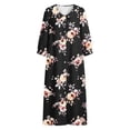 thumbnail image 7 of Lnmiateer Women Beach Vacation Swing Dress Collared 3/4 Sleeve Button‑Down Loose Fit With Side Pockets Casual Going‑Out Outfit, 7 of 7