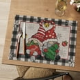 thumbnail image 2 of mubwai Gnomes Christmas Vinyl Winter Placemats Set of 4, 12x18 Inch Washable Plastic Non-Slip Woven Winter Table Mats for Party Kitchen Dining Decor, 2 of 7