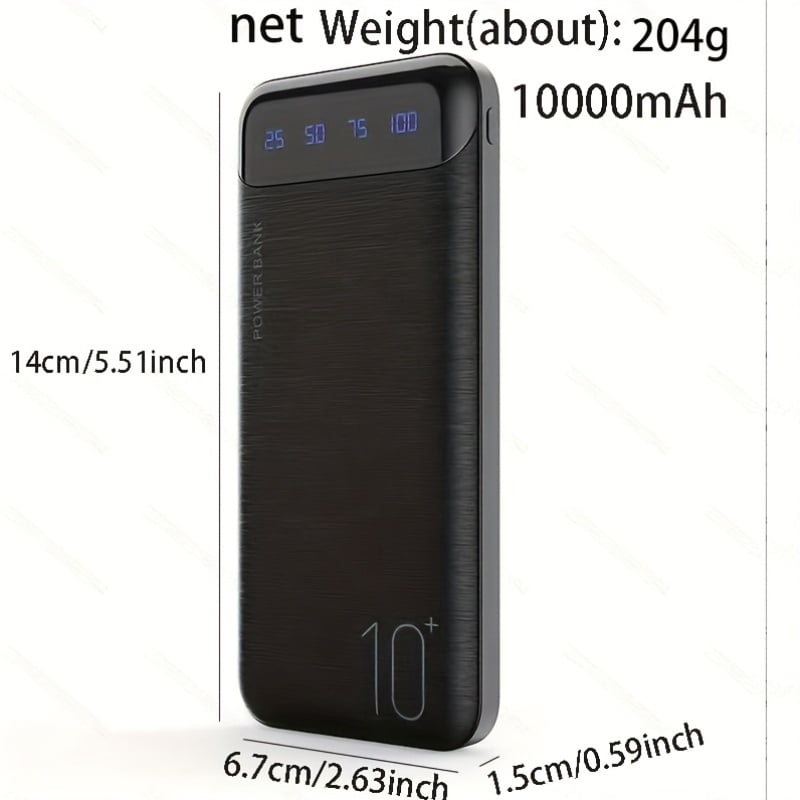 High-Capacity Outdoor Emergency Backup Power Supply of 10000/20000Mah. Features 2Xusb Outputs; Type-C And Input Ports, LED Digital Battery Display, And a Safe, Stable Polymer Lithium Battery,