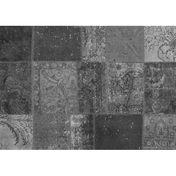 Ahgly Company Indoor Rectangle Patchwork Gray Transitional Area Rugs, 2' x 3'