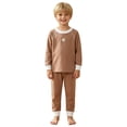 thumbnail image 3 of larppty Tencel Rayon Baby Pajama Sets, Snug Fit & Cool-Touch Pjs for Baby Girl Boy Toddler Kid, Ultra-Soft Sleeper Sleepwear(3-4 Years,Coffee), 3 of 7
