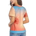thumbnail image 2 of Goofa The Sunset of Dandelion Pattern Women's Slim-Fit Short-Sleeve V-Neck T-Shirt,Classic-Fit Short-Sleeve V-Neck T-Shirt-Large, 2 of 5
