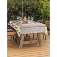 thumbnail image 3 of Outdoor Tablecloth with Umbrella Hole for Patio/Picnic/Party/Camping, Vintage Sunflower Truck Waterproof Table Cloth Rectangle Table Cover Washable, Wooden Yellow Summer Botanical Floral (52"x 70"), 3 of 8