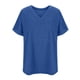 thumbnail image 5 of Fiudx Ofertas Flash Del Día Camiseta con Parte Inferior de Verano de Color Sólido de Manga Corta con Cuello En V de Gran Tamaño para Mujer, 5 of 6