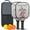 Black, variant on Pickleball Paddles Set Of 2, Fiberglass Surface, USA, Independence Day Print, 4 Balls & Bag