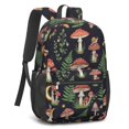 thumbnail image 2 of Mushroom and Moon Black Pattern 17" School Backpacks for Teens,Waterproof Oxford Fabric,S-Shape Padded Straps for School,Travel,Hiking,Camping, 2 of 6