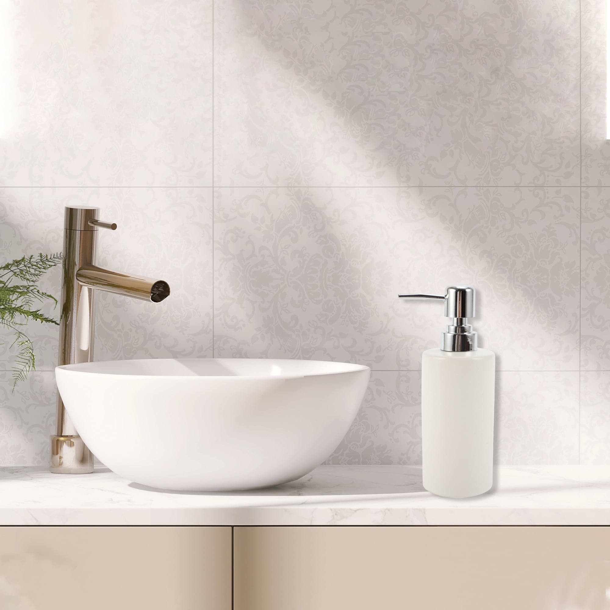 Unique Bargains 1 Pc Simple Cylindrical Soap Pump Dispenser for Bathroom Hotel 300ml White