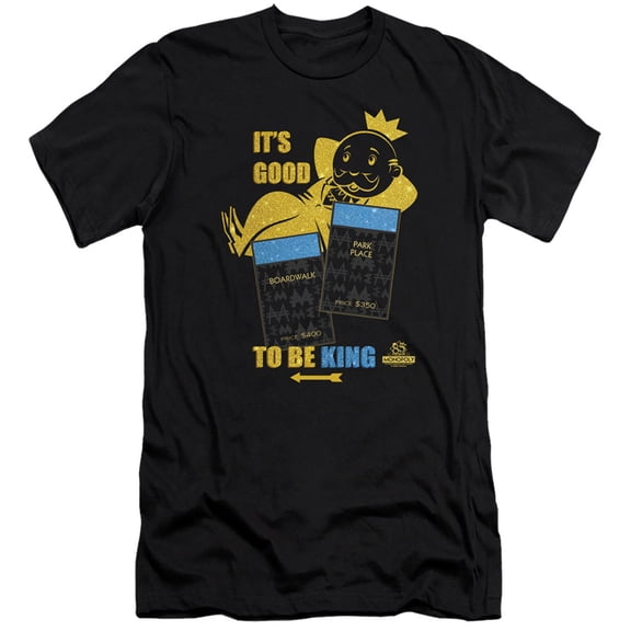 Monopoly Its Good To Be King HBO S/S Adult 30/1 T-Shirt Black