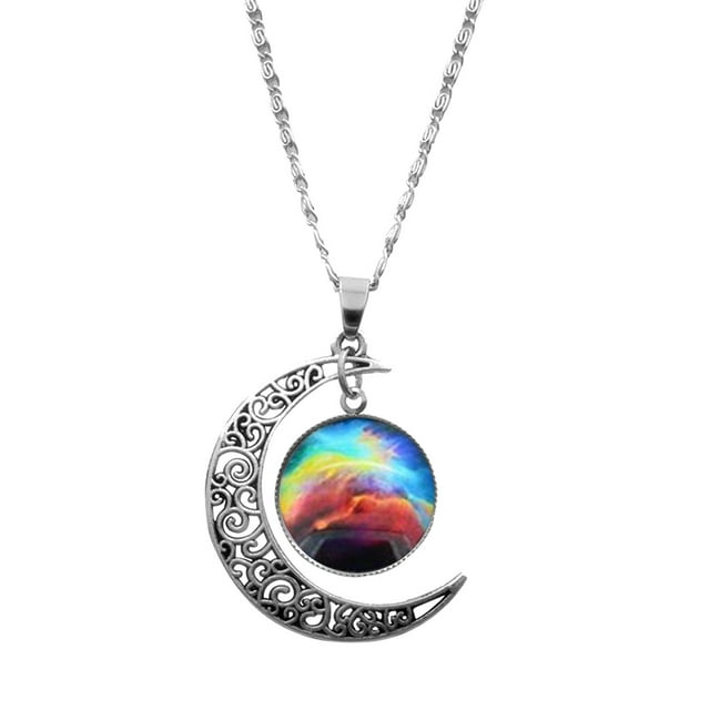 IROINID Collier Couple Lune Amour Saint-Valentin Pendentif Étoile Pierre Bijoux