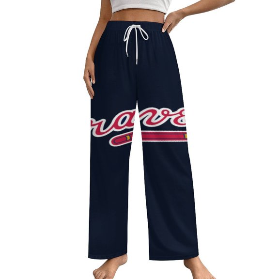 Atlanta City Ruffle Pajamas For Women Loose Retro Night Pajama Pants Comfortable Sleepwear Bottoms Homewear