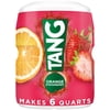 Tang Powdered Soft Drink Mix, Instant, Orange Strawberry, 18 oz Shelf Stable Plastic Canister