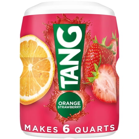 Tang Powdered Soft Drink Mix, Instant, Orange Strawberry, 18 oz Shelf Stable Plastic Canister