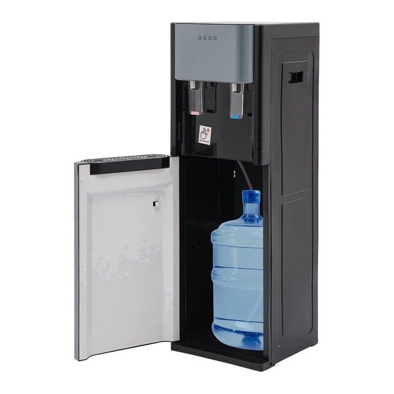 Bottom Load Water Dispenser Hot Cold, 5.28Gal Bottom Loading Water Cooler Dispenser with 304 Stainless Steel Tank, Floor Standing Water Dispenser for Home Office with Lock Safety, Dark Gray