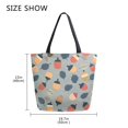 thumbnail image 5 of FORMRS Womens Canvas Tote Bag with Zipper Inner Pocket Shoulder Handbag, Gray Acorns Pattern, 5 of 7