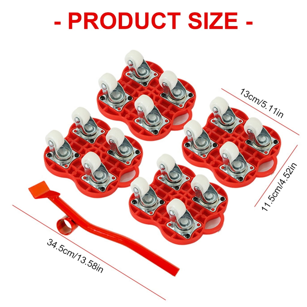 Furniture Moving Transport Roller Set Heavy Duty Furniture Lifter Labor Saving Appliance Mover Sliders Easy Safe Large