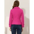thumbnail image 4 of INSPIRE CHIC Caban à Revers Cranté à Double Boutonnage pour Femme Rose Vif G, 4 of 6