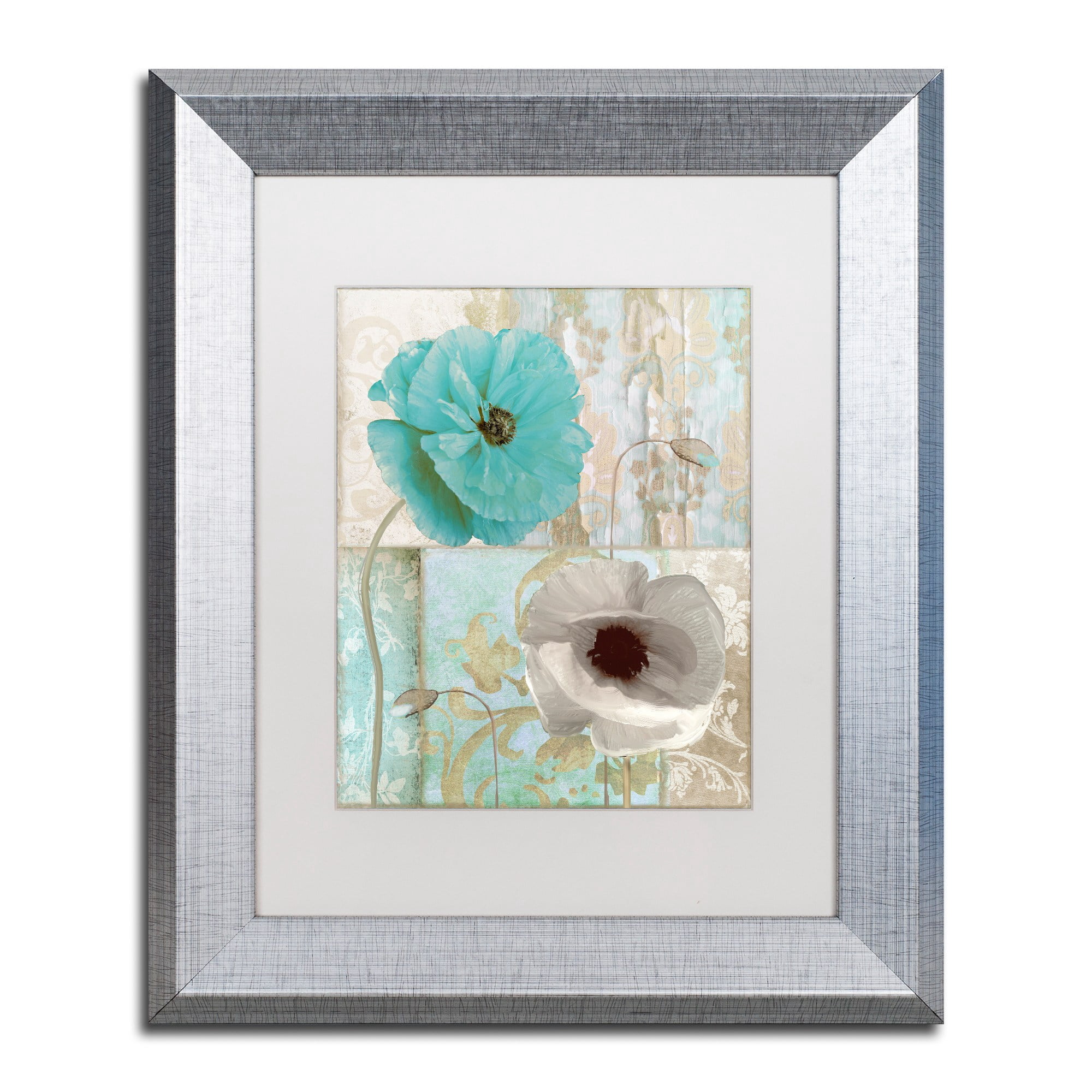 Trademark Fine Art "Beach Poppies II" Canvas Art by Color Bakery White Matte, Silver Frame
